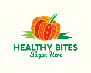 Orange Pumpkin Vegetable logo design