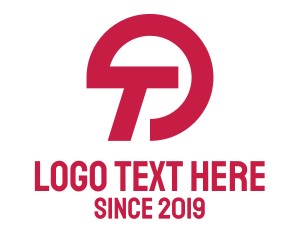 Round - Red Stroke Tech logo design