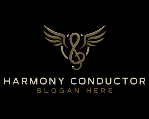 Conductor - Musical G Clef Wing logo design