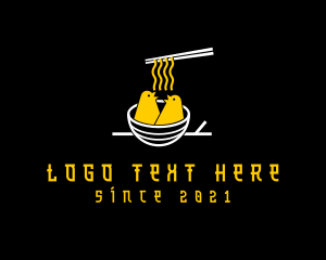 Oriental Food - Bird Nest Noodle logo design