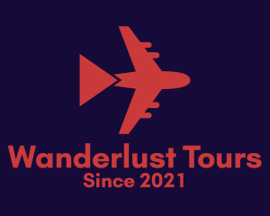 Airplane Travel Tour  logo design