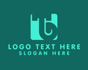 Typography - Green Monogram Letter TB logo design