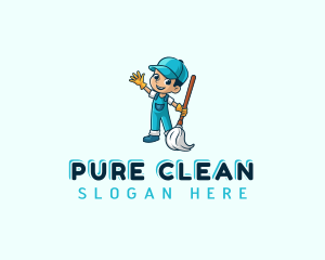 Janitor Chores Cleaning logo design