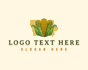 Map - Iowa Corn Farm logo design