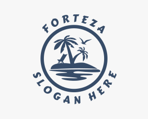 Beach Resort Island logo design