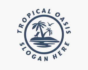 Island - Beach Resort Island logo design