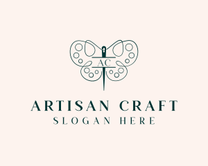 Needle Craft Butterfly logo design