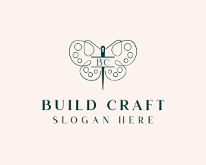 Needle Craft Butterfly logo design