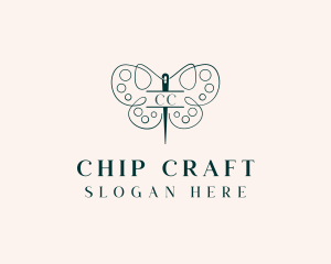 Needle Craft Butterfly logo design