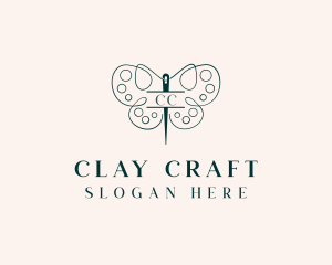 Needle Craft Butterfly logo design