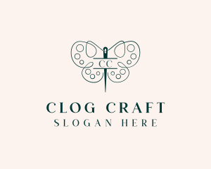 Needle Craft Butterfly logo design