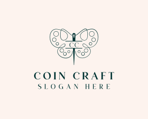 Needle Craft Butterfly logo design