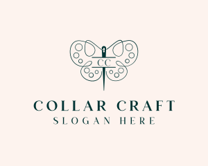 Needle Craft Butterfly logo design