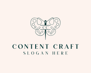 Needle Craft Butterfly logo design