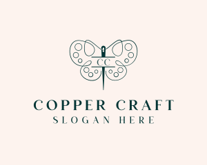 Needle Craft Butterfly logo design