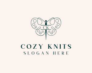 Needle Craft Butterfly logo design