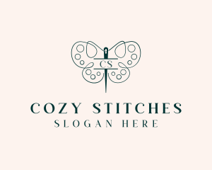 Needle Craft Butterfly logo design