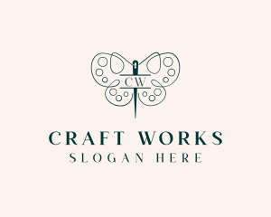 Needle Craft Butterfly logo design