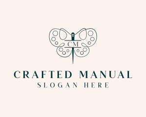 Needle Craft Butterfly logo design