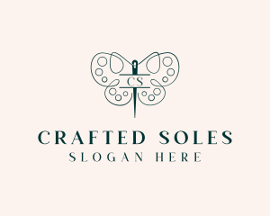 Needle Craft Butterfly logo design