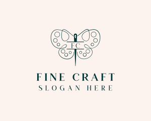 Needle Craft Butterfly logo design