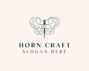 Needle Craft Butterfly logo design