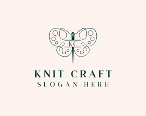 Needle Craft Butterfly logo design