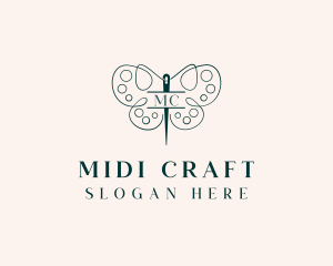 Needle Craft Butterfly logo design