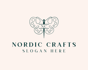 Needle Craft Butterfly logo design