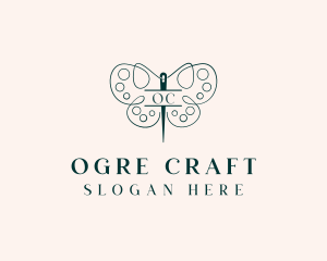 Needle Craft Butterfly logo design