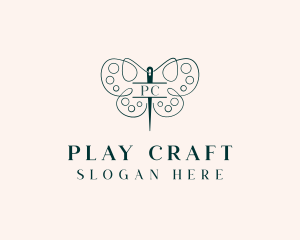 Needle Craft Butterfly logo design