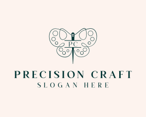 Needle Craft Butterfly logo design