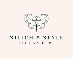 Needle Craft Butterfly logo design