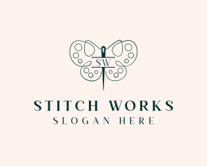 Needle Craft Butterfly logo design