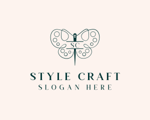 Needle Craft Butterfly logo design