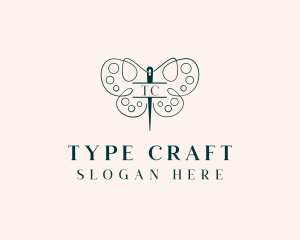 Needle Craft Butterfly logo design