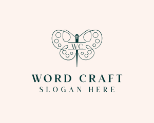 Needle Craft Butterfly logo design