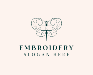 Needle Craft Butterfly logo design