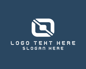 Digital Circuit Letter O Logo