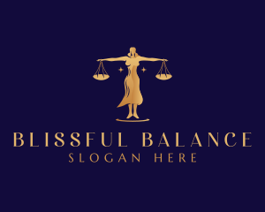 Lady Justice Balance Scale logo design