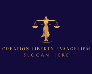 Lady Justice Balance Scale logo design