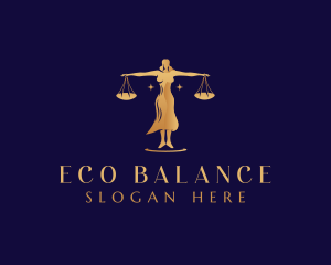 Lady Justice Balance Scale logo design