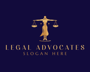 Lady Justice Balance Scale logo design