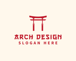 Arch - Red Japanese Arch logo design