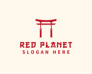 Red Japanese Arch logo design