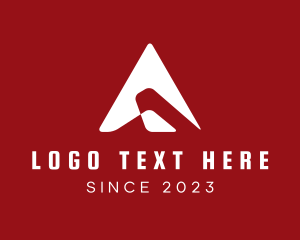 White - Navigation Arrow Letter A logo design