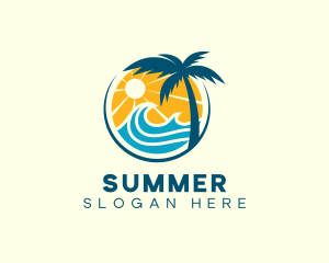 Surfing Tropical Resort logo design