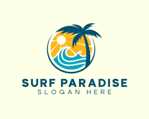 Surfing Tropical Resort logo design