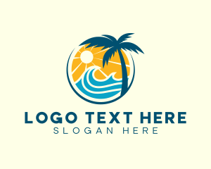 Traveler - Surfing Tropical Resort logo design