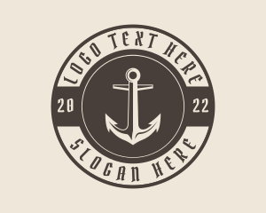 Fishing Boat - Pirate Ship Anchor logo design
